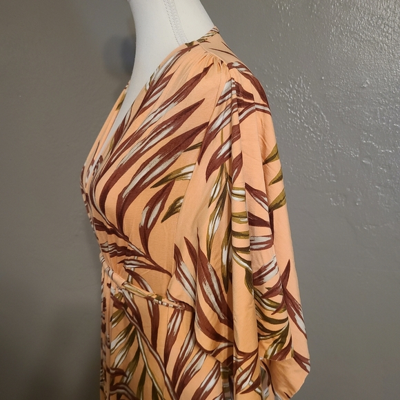 Rachel Pally Palm Print Orange & Brown Caftan Maternity Dress NWT XS - Picture 2 of 11